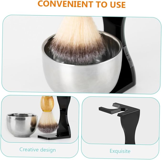 Men's Acrylic Shaving Brush Stand with Practical Shaving Bowl for Beard Grooming Space-saving Razor Holder Easy Drying and Neat Organization Tool for Bathroom Counters