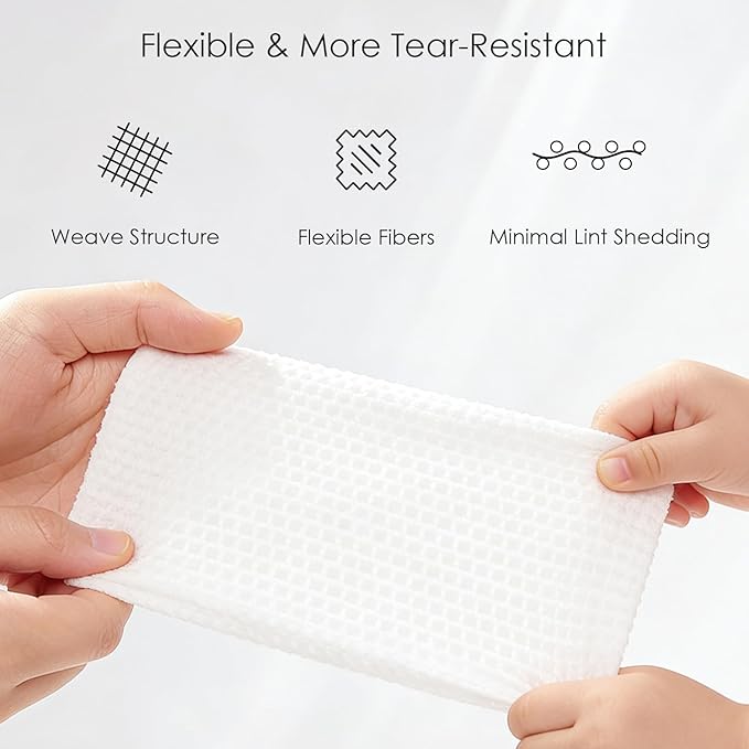 Disposable Face Towels XL, 10"x12" Ultra Soft & Thick Dry Wipes, Makeup Remover & Facial Cleansing Towels for Sensitive Skin, 50 Count, 1 Pack