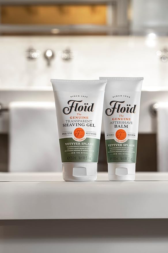 Floid Vetyver Splash Transparent Shaving Gel, 5.4 FL Oz, Made in ITALY