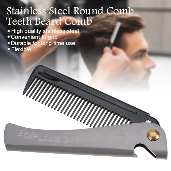 Folding Pocket Moustache Shaping Comb