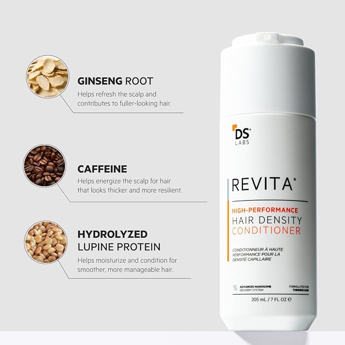 DS Labs Revita Conditioner, 205 mL – Scalp Refreshing Hydration for Fuller Looking, Weightless Hydration, Caffeine, Turmeric, Sulfate & Silicone Free, Color Safe, For Men & Women