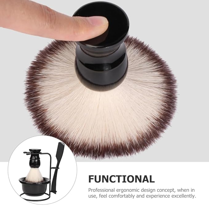 Hemoton Men S Shaving Kit Manual Razor with Pure Badger Shaving Brush Foaming Bowl and Razor Stand Traditional Wet Shave Set for Beard Grooming and Facial Care
