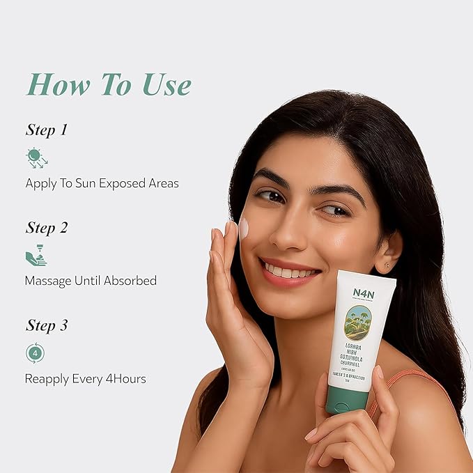 Sunscreen SPF 35 PA++ with Lodhra & Gotu Kola Face Sun Protection for Men & Women Against UVA/UVB, Brightens Skin, Non-Greasy, Paraben-Free, Suitable for All Skin Types, 50g (1.76 Ounce)