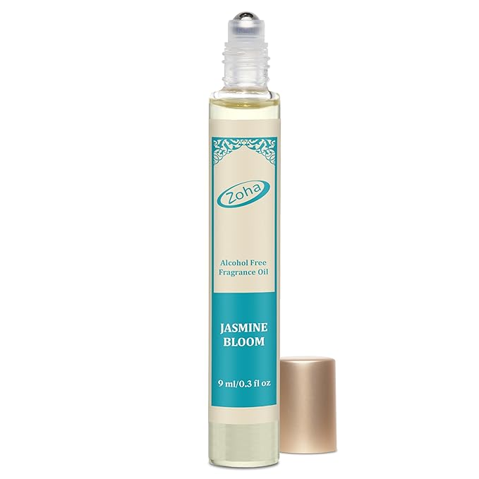 Zoha Jasmine Bloom - Jasmine Perfume for Women and Men, Alcohol Free Perfume Oil Roll On, Natural Clean Travel Size Parfum, 9ml Roller