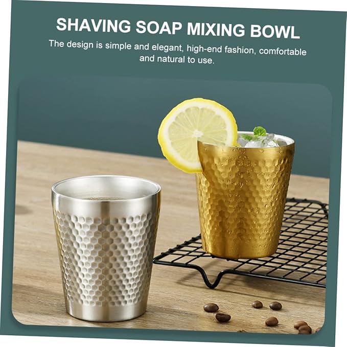 DOITOOL 2pcs Stainless Steel Shaving Bowl for Men Foaming Vessel for Daily Use Resistant Easy to and Personal Grooming Tool