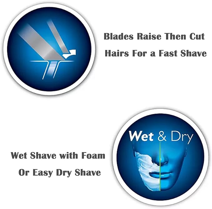 HQ8 Replacement Heads Compatible with Philip Aquatec Electric Shaver, HQ8 Heads Razor Blades New Upgraded for Aquatec Shavers HQ7100, HQ8160, AT810, PT720, PT860, 8892XL, 3-Pack & Brush