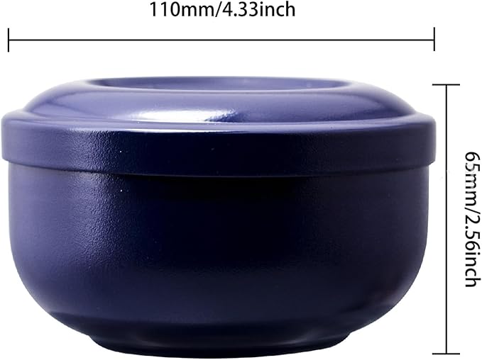 Yinhing Stainless Steel Shaving Bowl with Lid,Blue Shaving Mug for Shave Cream and Soap Blistering,Unbreakable Shaving Cup for Wet Shaving