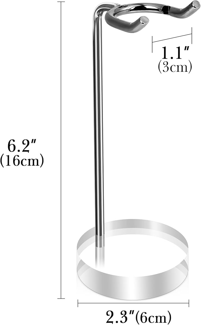 Linkidea Stainless Steel Razor Stand, Shaving Holder Weighted Acrylic Base, Compatible with Gillette ProGlide Power, Merkur 23C, Schick Hydro Sensitive (Silver)