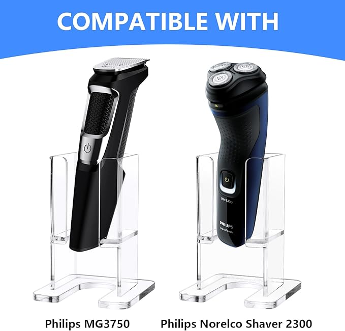 Beautyflier Electric Razor Stand for Philips Norelco Electric Shaver, Acrylic Base Holder for Men Storage Rack Bracket Home Bathroom Accessories, Universal Size