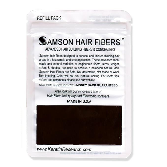 for Thinning Hair - 100% Undetectable Natural Formula - Completely Conceals Hair Loss in Seconds. Covers bald spots. Thicken your hair instantly - 25 Grams Refill (DARK BROWN)