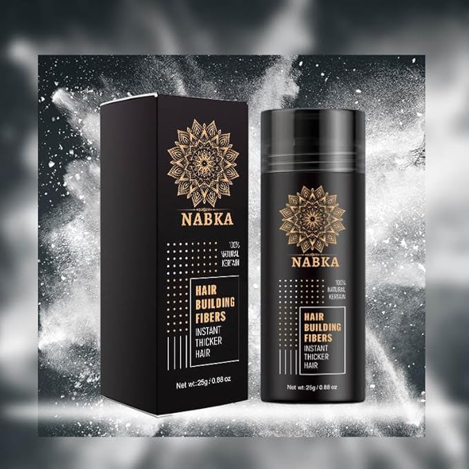 Hair Fibres Keratin 25g for Men Women, Hair Building Fibers for Thinning Hair, Hair Thickening Fibers Made from Natural Keratin, No Chemical, 5 Shades (Black)