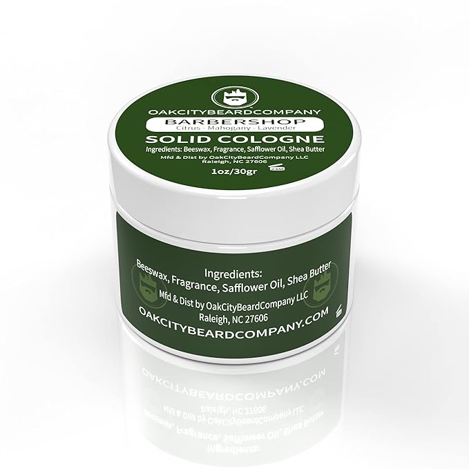 Oak City Beard Company - BarberShop - Solid Cologne - 1 Ounce - Citrus - Mahogany - Green Notes - Lavender