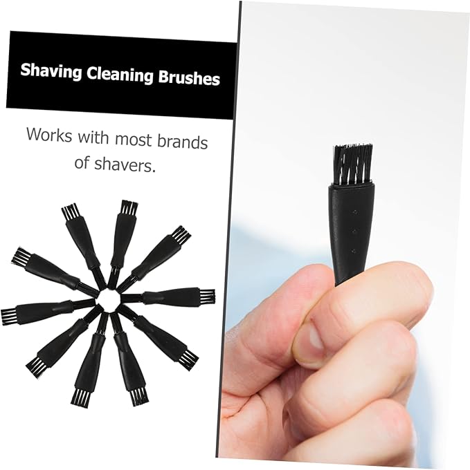 NOLITOY 10pcs Black Electric Shaver Cleaning Brushes Double-Sided Hair Cleaner for Easy Grooming and Dust Removal Compatible Shavers for Home and Travel Use