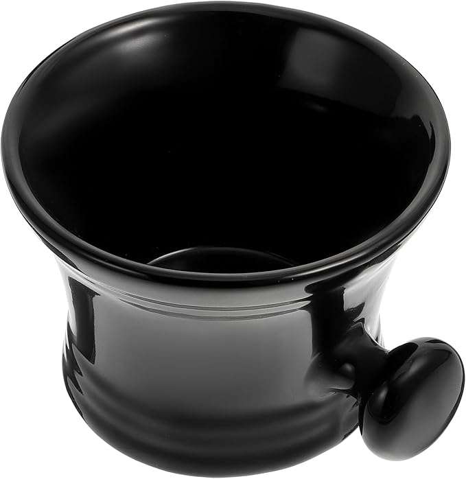 Beaupretty Ceramic Shaving Soap Bowl for Men Black Foaming Soap Container with Bubble Lather Sturdy Shaving Mug and Daily Grooming