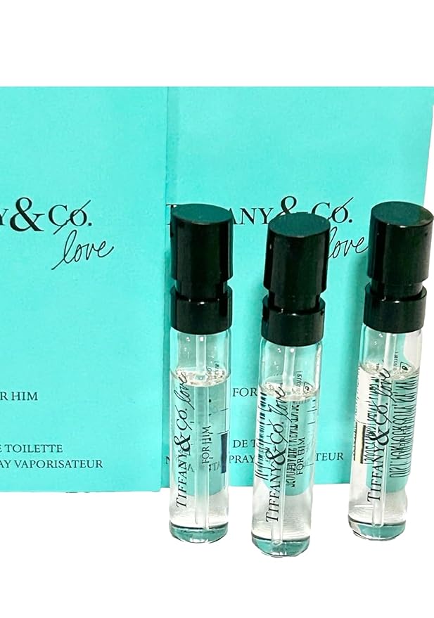 Tiffany & Co. Love Sample for Him Men Sample Travel Spray Vials 0.5/1. ML Eau De Toilette EDT - (Set of 3)