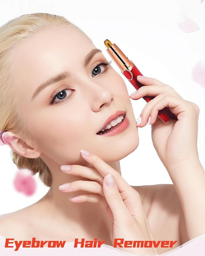 Electric Eyebrow Razor, Rechargeable Eyebrow Hair Remover Trimmer for Women Men, Instant and Painless Hair Removal for Face Lips Nose Facial Hair
