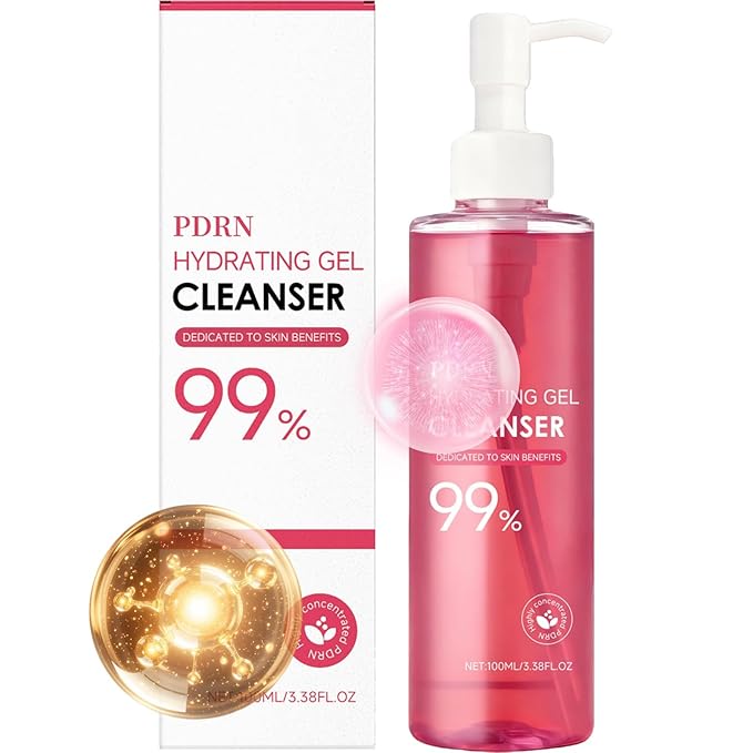 PDRN Face Wash, Korean Hydrating Facial Cleanser with Collagen, Deep Pore Cleansing Foam, Daily Gentle Face Wash for Women & Men Sensitive & Dry Skin Care,3.38fl.oz