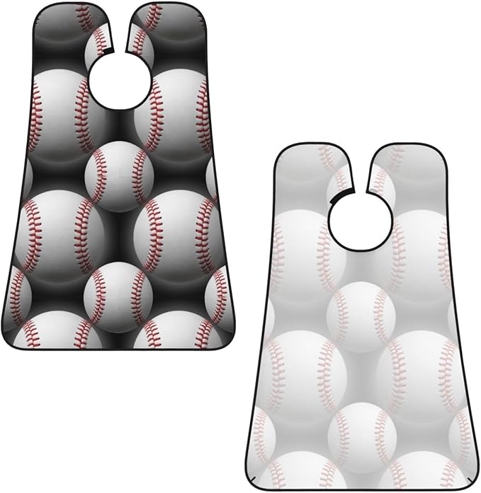 No-Slip Shaving Bib, Beard Grooming Apron with Strong Suction Cups, Sport Baseball
