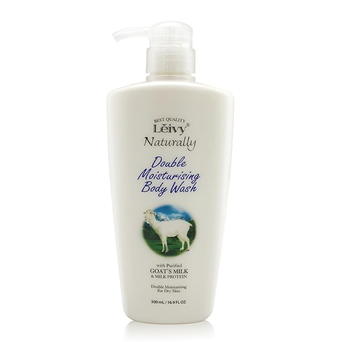 Lěivy Goat Milk Body Wash Moisturizing - Floral Fragrance, for Dry Skin Cleanser Hydrating Body Wash, with Hydrolyzed Milk Protein & Vitamin E, 16.9 Fl oz Bottle