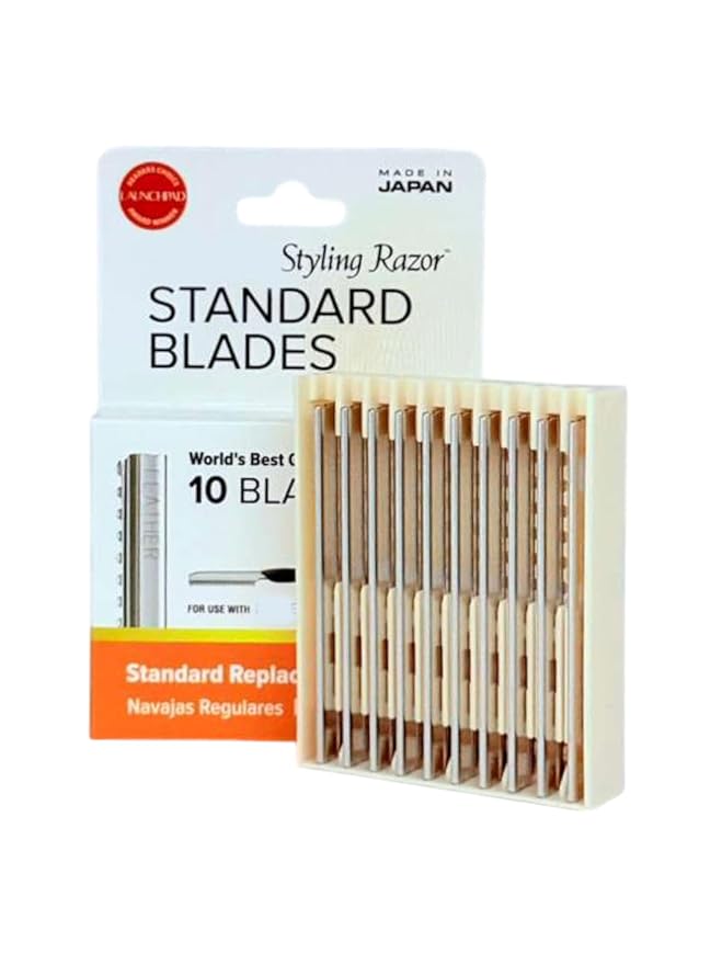 Styling Razor Standard Blades, 10 count -pack of 3, 30 Blades total - The Sharpest & Safest Guarded Blades for Professional Haircutting