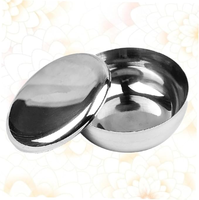 Baluue 1pc Stainless Steel Shaving Bowl Lid Accessory for Men for Traditional Wet Shaving Unbreakable Bubble Bowl for Smooth Lathering