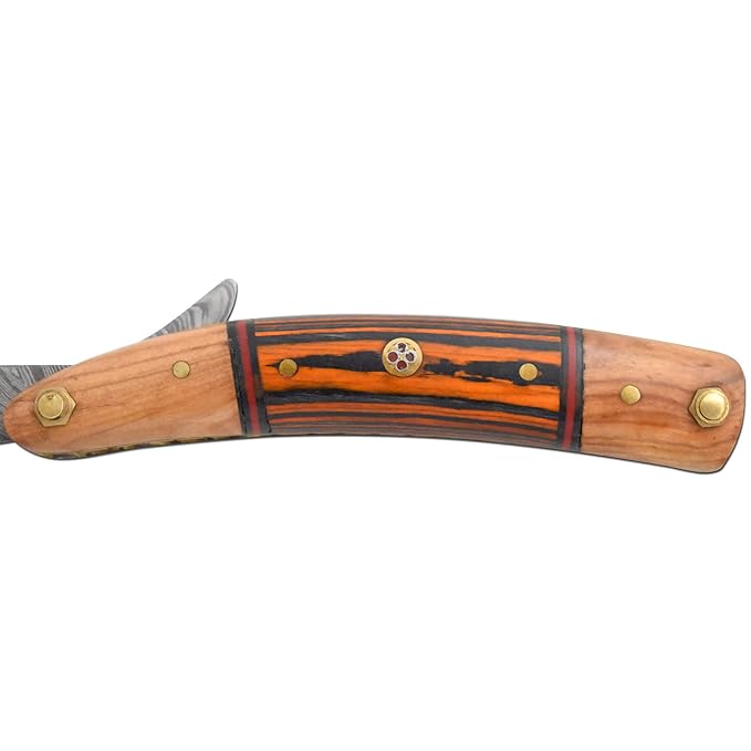 Straight Razor | Straight Edge-Razor Sharp High Hardness Real Damascus Steel Cutthroat Straight Edge-Blade | Barber Razor (347)