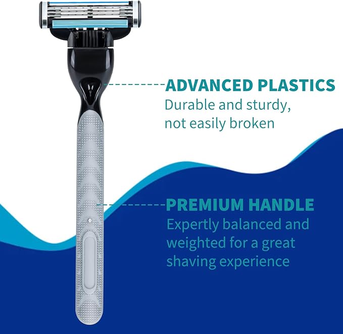 Replace Handle Compatible with Gillette Mach3 Razors for Men, Comfort Glide Razor Handle Non-Slip Ergonomic Handles, Only The Gamepad (1 Pack Black)