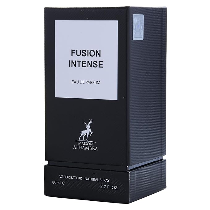 Maison Alhambra Fusion Intense – Aromatic, Sweet, Woody, Leather – Eau de Parfum Spray Long-Lasting Fragrance for Unisex, 2.7 Ounce / 80 ml