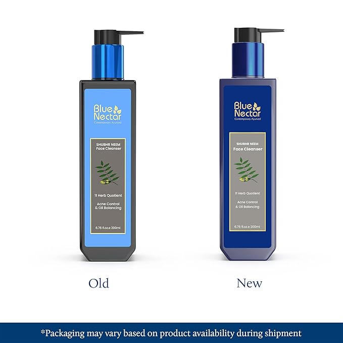 Blue Nectar Vitamin C Face Wash for Women and Men | Anti Acne Face Wash with Neem & Honey | Natural Cleanser for Face with Ayurvedic Herbs (11 Herbs, 6.76 Fl oz)
