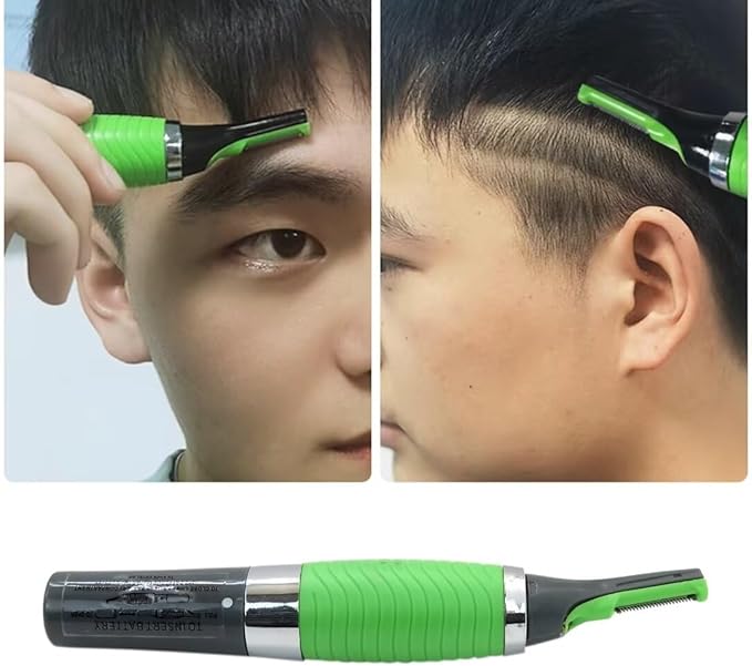 USonline911 2025 New Hair Trimmer Shaver Clipper for Men Women Ear Neck Eyebrow Trimmer Shaver Man Clean Trimer Razor & 2X Comb Attachments &1x Cleaning Brush (Green)
