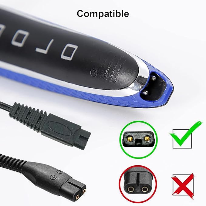 2PCS LinMei Shaver Charger Cord for Microtouch Solo Electric Shaver Solo Trimmer USB Charging Cable Solo Razor Charger 31.5 in with Cleaning Brush