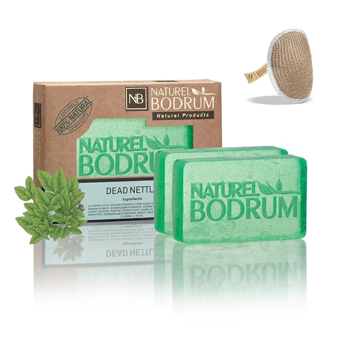 Dead Nettle Organic Soap Bar for Women and Men, Pack of 2 Glycerin Soap Bars - Botanical Body Bars – Gentle Herbal Cleanser - Natural & Vegan Spa Gift, for All Skin Types