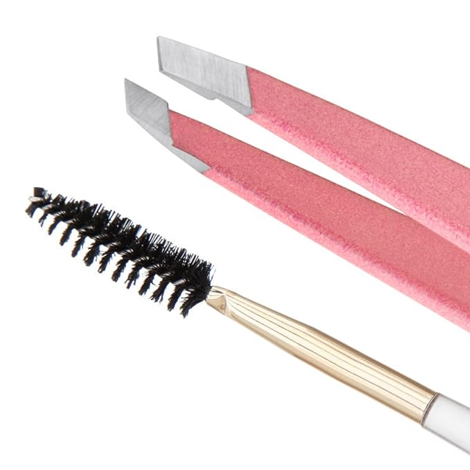 Tweezerman Exclusive Tea Rose Full Slant Tweezer and Brush