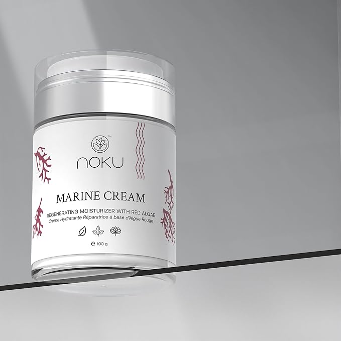 Noku Marine Cream 100ml – Ultra-Hydrating Anti-Aging Moisturizer for Men & Women | Red Algae, Vegan Collagen & Argireline Peptides | Airless Jar, Vegan, Cruelty-Free, Award-Winning Skincare
