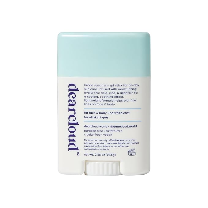 dearcloud Sunny Defense Sunscreen Stick SPF 50+ PA++++ – Korean Sunscreen for Face & Travel Size (.68 oz)