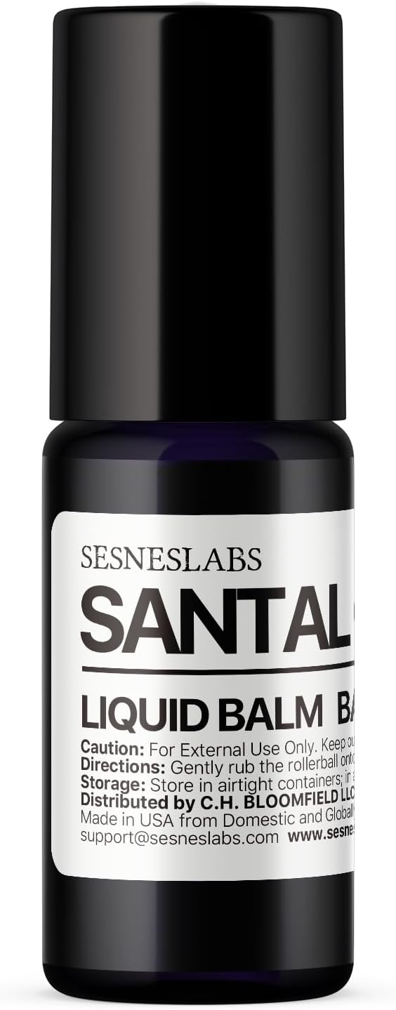 Santal Grass Roll-On, Perfume, Alcohol Free, Olfactive Marker, Niche Scent, Eucalyptus, Papyrus, Cardamom, Sandalwood Essential Oils Blend, Unisex Perfum for Women and Men 10ml/.33 fl Oz