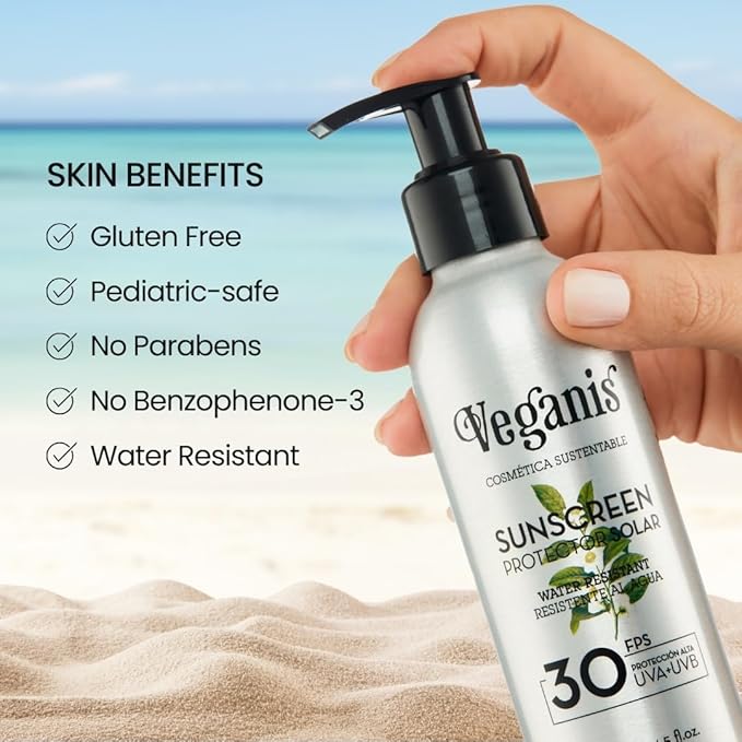 Sunscreen SPF 30 – Coconut & Calendula Oils – Broad-Spectrum UVA/UVB Protection for Face & Body – Light Texture, Fast Absorbing, Vegan & Oxybenzone-Free Formula – Suitable for Kids