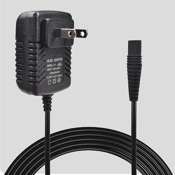 Replacment Charger for BaByliss PRO Shaver FXFS2 FXFS2G, 4.5V Adapter Compatible with BaBylissPRO Barberology Cordless Metal Double Foil Shaver FXFS2 Power Cord Supply