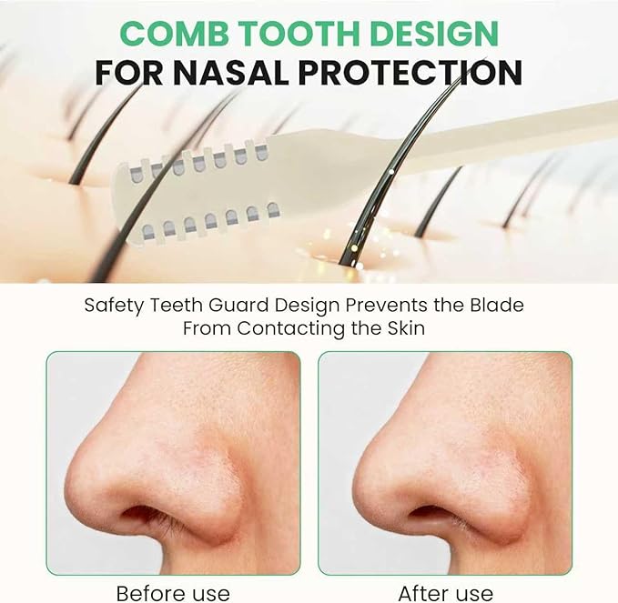 Nasal Hair Cutter – Double-Sided Manual Nose Hair Trimmer for Men & Women, Portable Razor & Remover, Safe Stainless Steel Nose Hair Knife for Travel & Daily Grooming (Multicolor, 5 pcs)