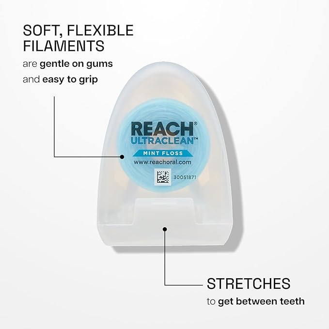 REACH Ultraclean Dental Floss, Oral Care, Mint-Flavored, 1 Count (Pack of 7)