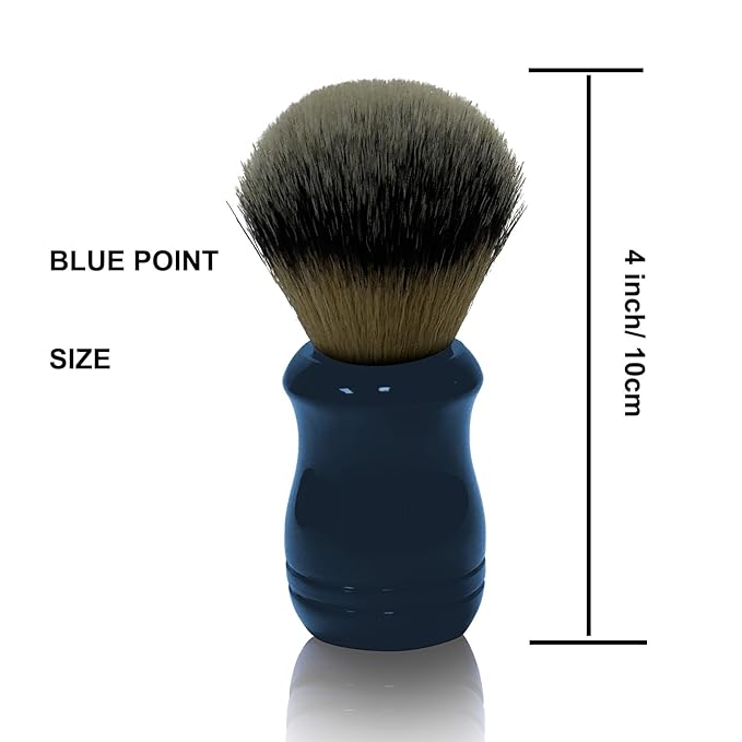 Shaving Brush for Men – Nylon Bristles with Deep Blue Plastic Handle – Professional Shaving Tool for Lathering & Skin Preparation – Durable & Ergonomic Design (Blue Point)