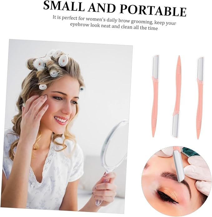 FRCOLOR 9pcs Eyebrow Facial Hair Trimmers Handle for Precision Brow Shaping Portable and Lightweight for Easy Use at
