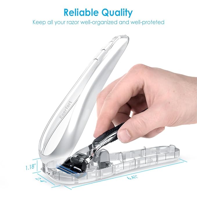 Razor Case Compatible with Gillette Proglide Fusion Men's Razor, Manual Razor Travel Protector Case with Carrying Bag - Clear