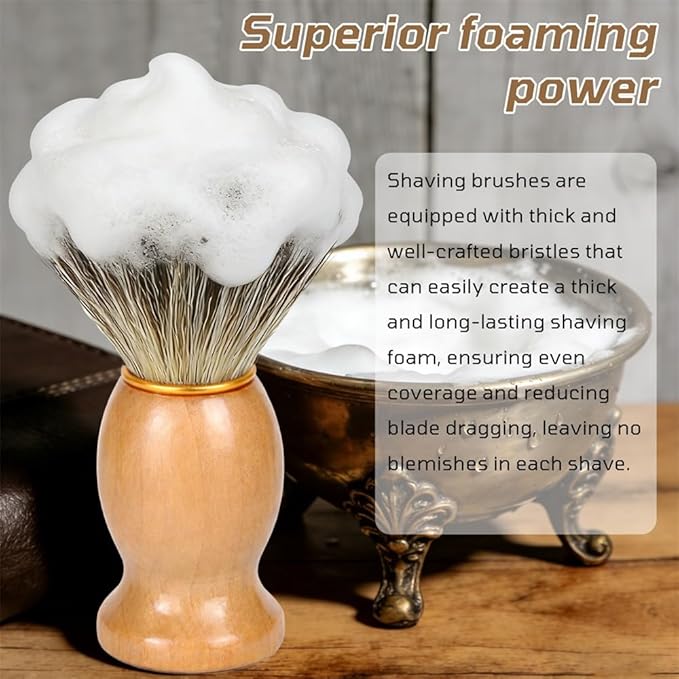 Shaving Brush,Premium Shaving Brushes for Men, Professional Shaving Cream Brush-Soft Bristles for Smooth Shaves, Ideal Men’s Shave Brush for a Luxurious Grooming Experience