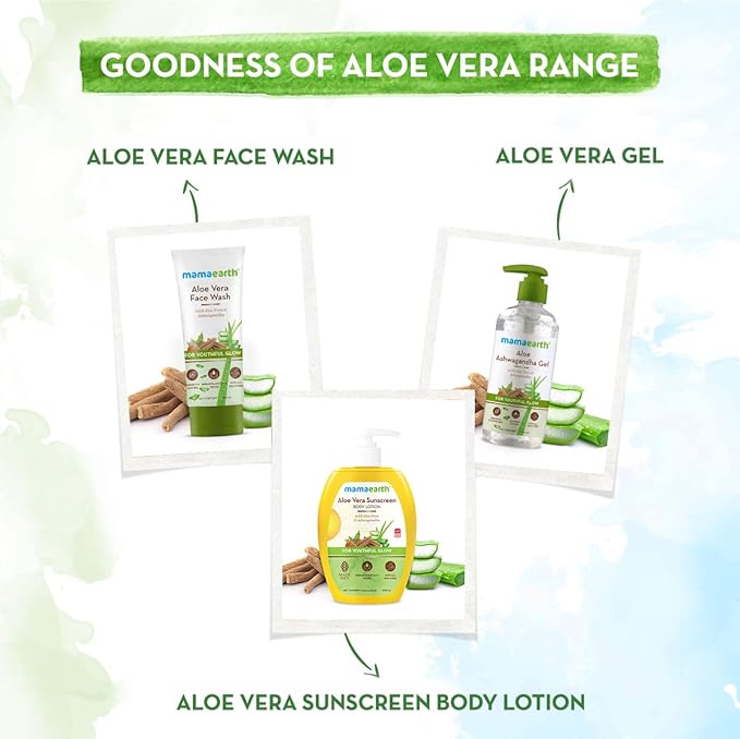 Mamaearth Aloe Vera SPF 30 Sunscreen Body Lotion | Helps Prevent Tanning & Adds Glow to Skin | Lightweight & Non-Greasy | Suits All Skin Types | 10.14 Fl Oz/300ml