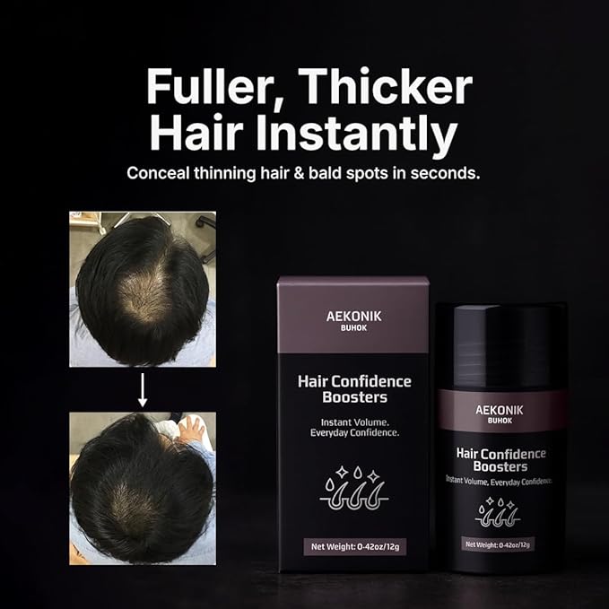 Hair Fiber for Thinning Hair – Natural, Cruelty-Free Hair Building Fibers, Instant Volume, Conceals Bald Spots, Waterproof, Hypoallergenic, For Men & Women, All Hair Types, 0.42oz