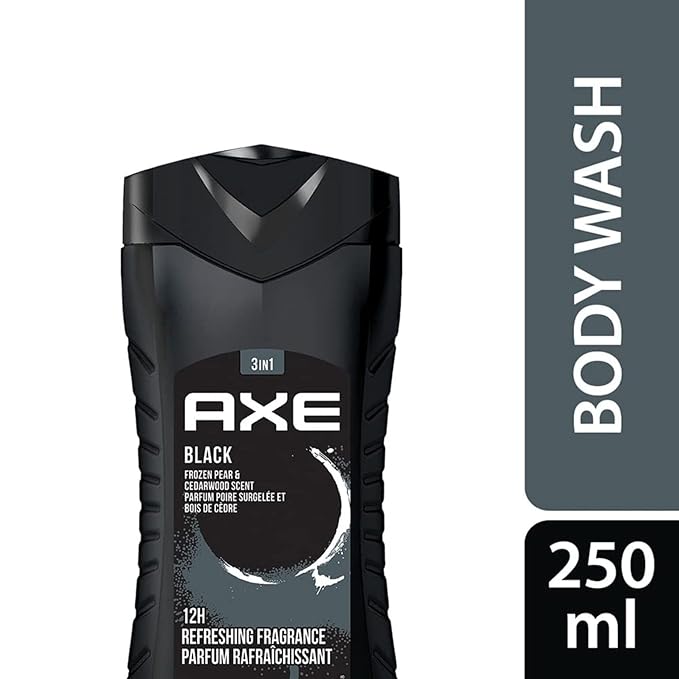 AXE Black- Frozen Pear & Cedarwood Scent 3 in 1 Body wash| Face wash| Hair wash