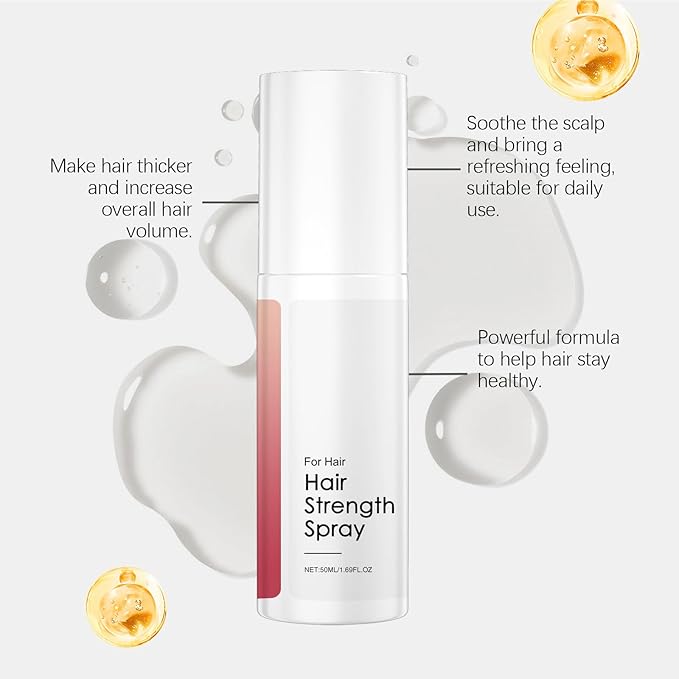 50ml Hair Strength Spray - Promotes Healthy Hair Growth, Repairs Follicles, Deeply Nourishes Scalp & Hair, Reduces Breakage, With Glycerin & Tocopherol