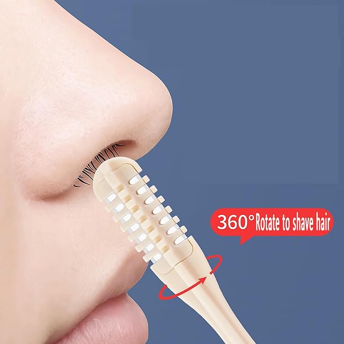 Facial Razors Kit for Women & Men - 3 Eyebrow Razors + 2 Manual Nose Hair Trimmer with Ear Spoon - Trimmer for Men, Nose Hair Remover - Travel Grooming Set for Sensitive Skin