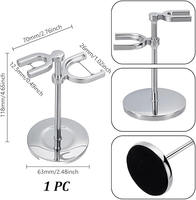 AHANDMAKER Razor Holder Safety Razor Stand With Brush Holder Shaving Brush Stand Holders for Bathroom Travel Fathers Day Christmas Gifts Men Barber Accessories